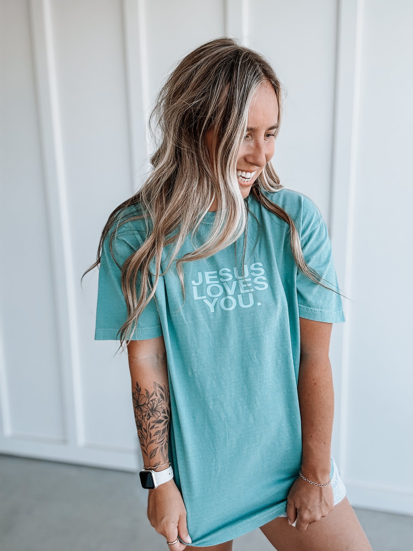 Jesus Loves You Graphic - Teal