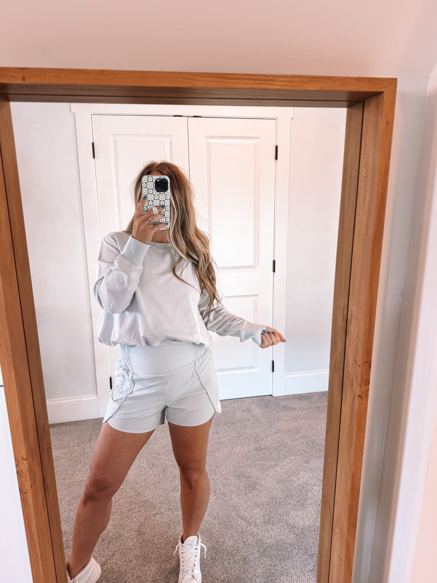 Bubble Hem Pullover - Blue