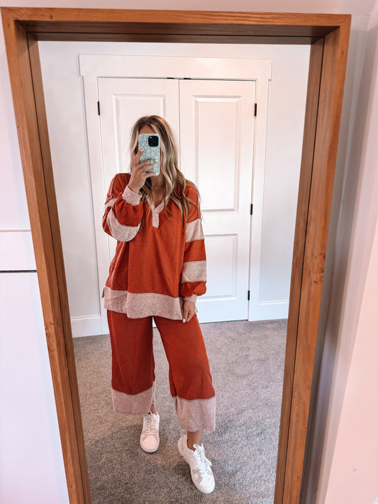 Callie Pant Set - Rust