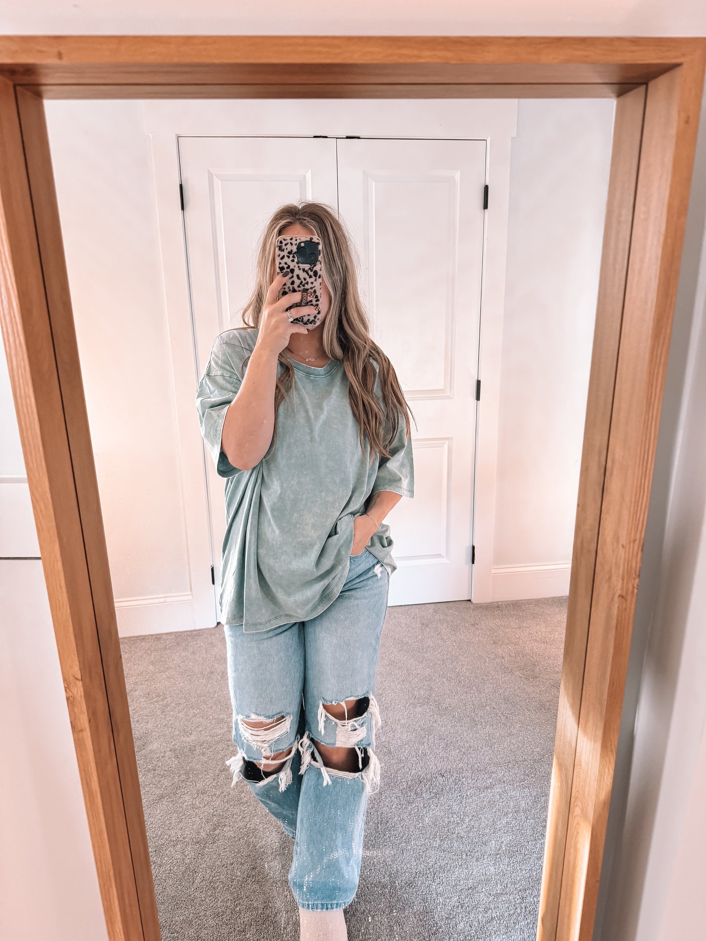 Boyfriend Tee - Ash Blue