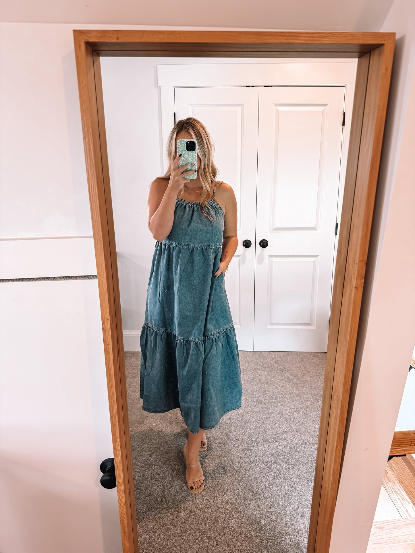 Denim Tiered Maxi