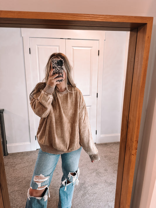 Crossover Sweatshirt - Camel
