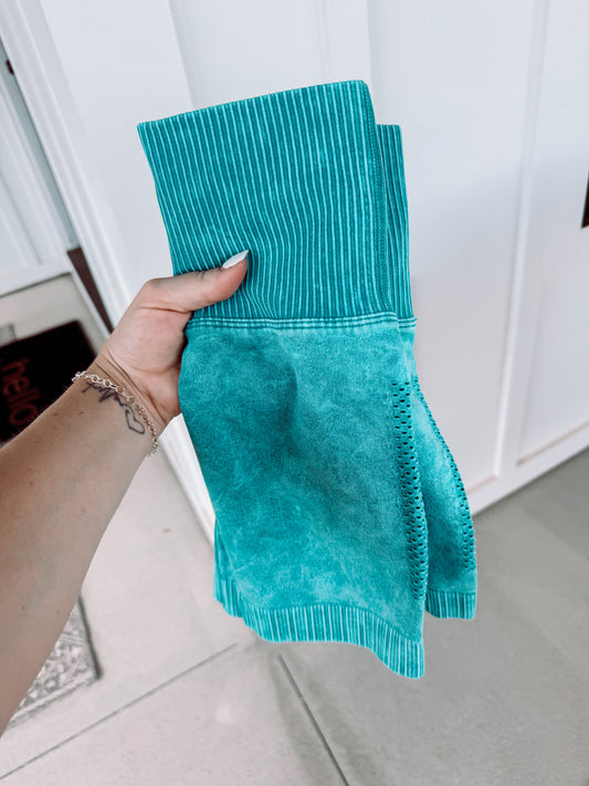 Ribbed Bikers - Teal