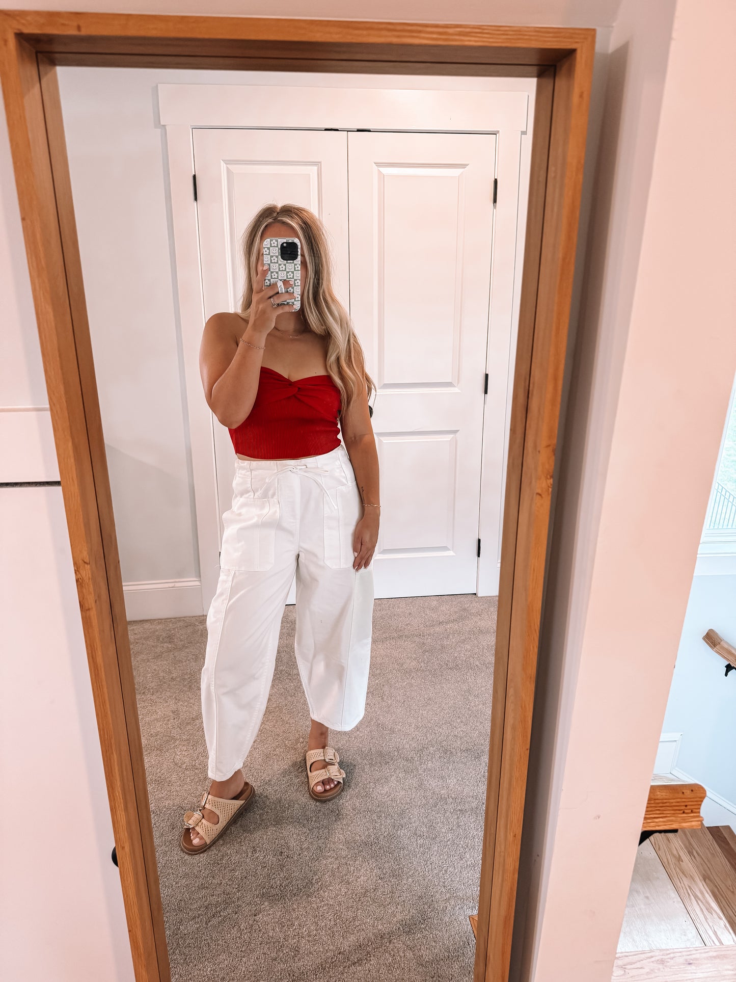 White Barrel Pants