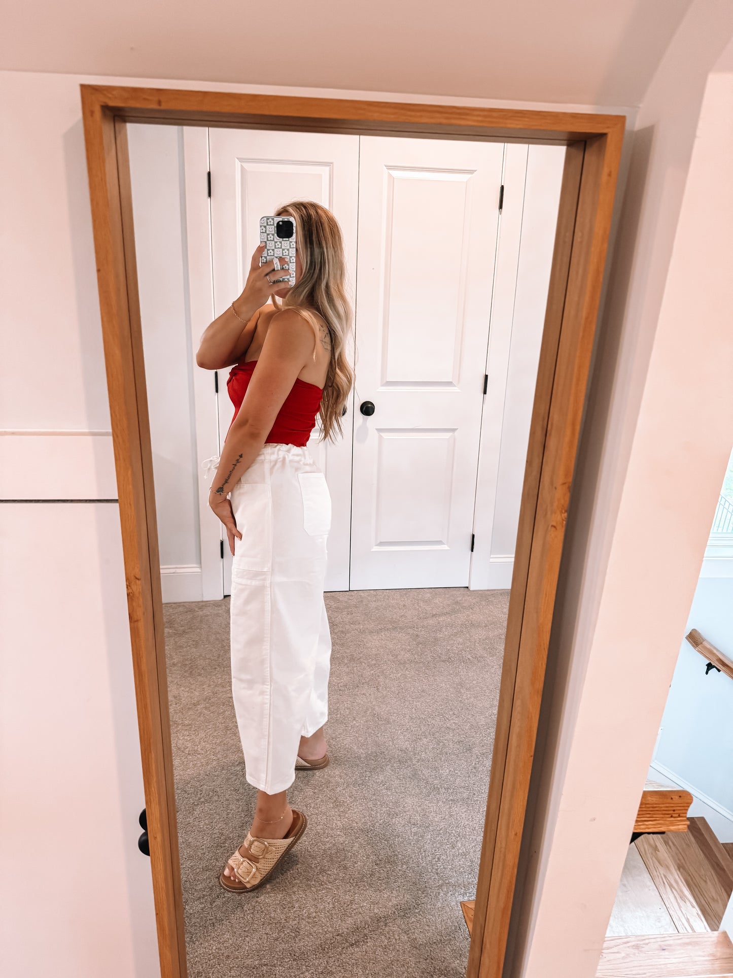 White Barrel Pants