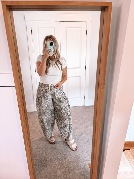 Leopard Denim Pants