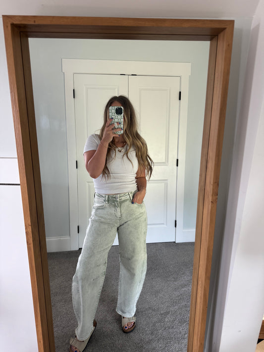 Barrel Denim Pants
