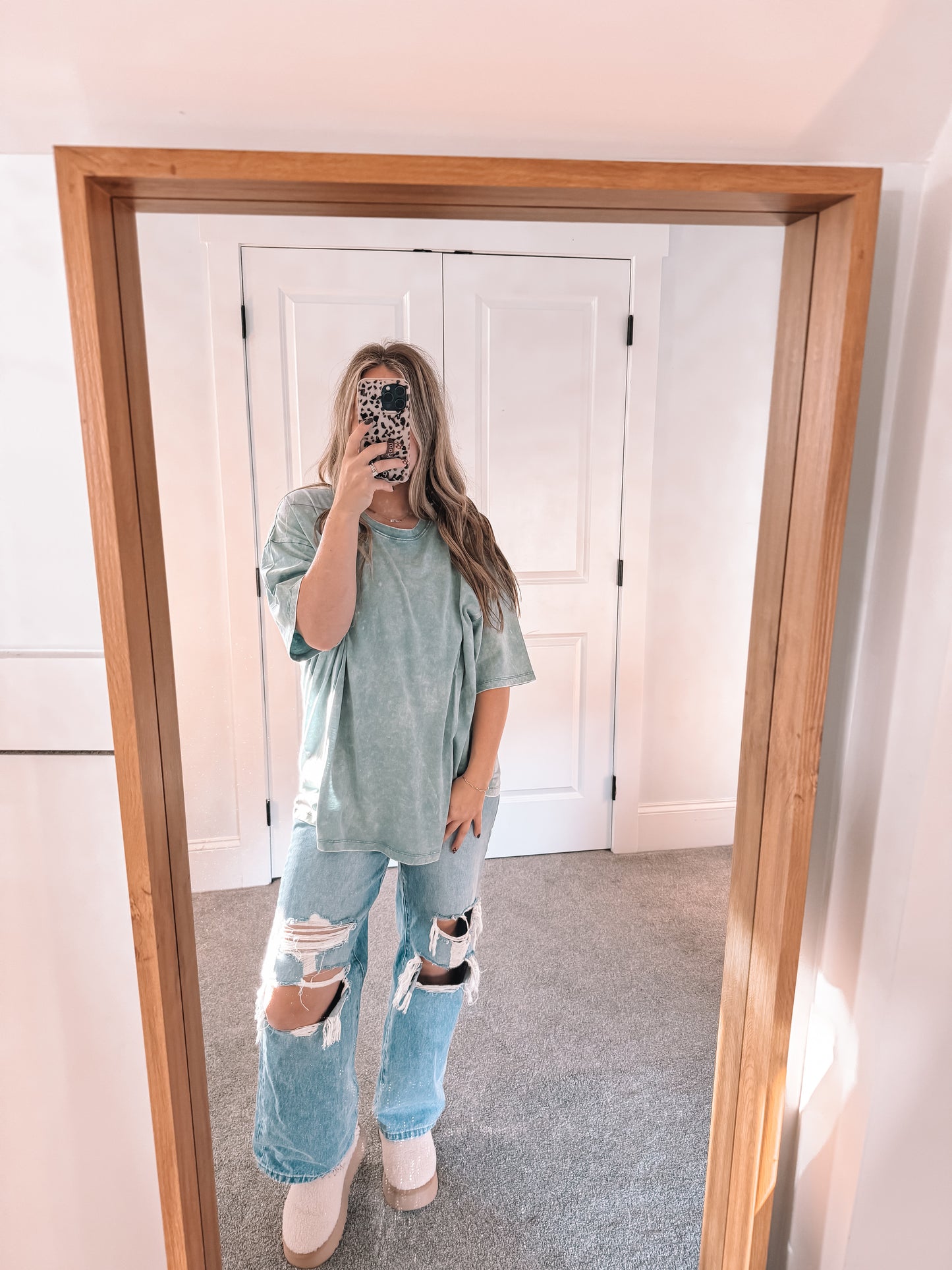 Boyfriend Tee - Ash Blue