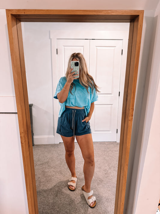 Carrie Lounge Shorts - Denim
