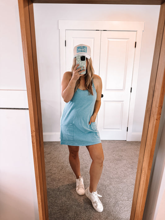 Fletcher Romper Dress - Blue