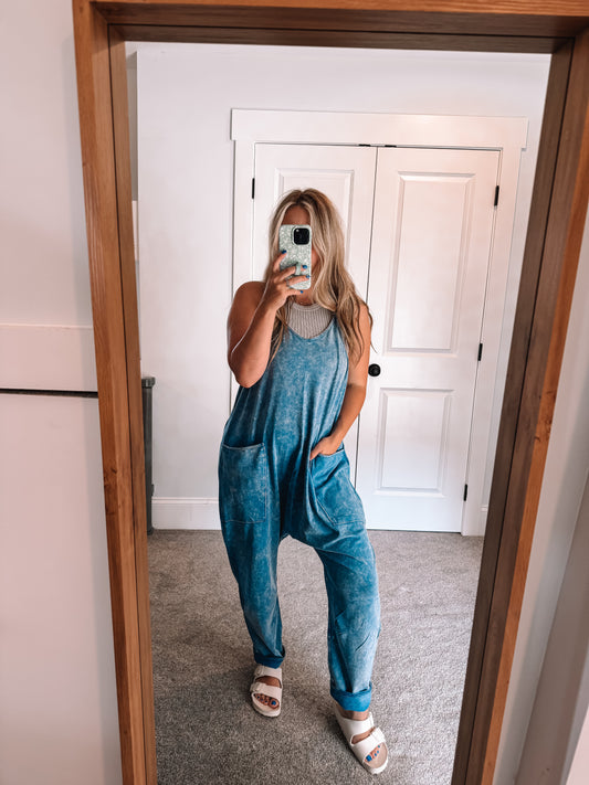 Grab and Go Jumpsuit - Blue