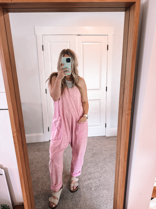 Grab and Go Jumpsuit - Pink