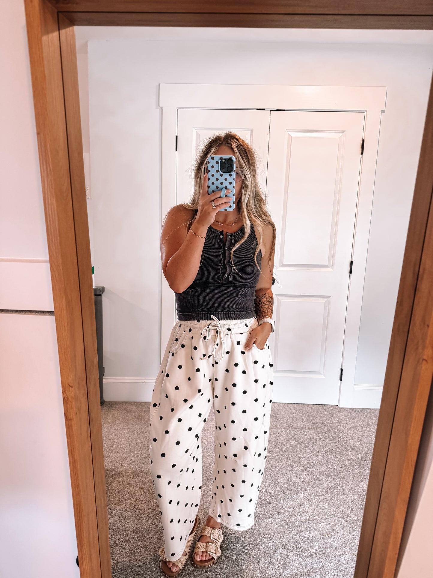 Polka Dot Barrel Pants