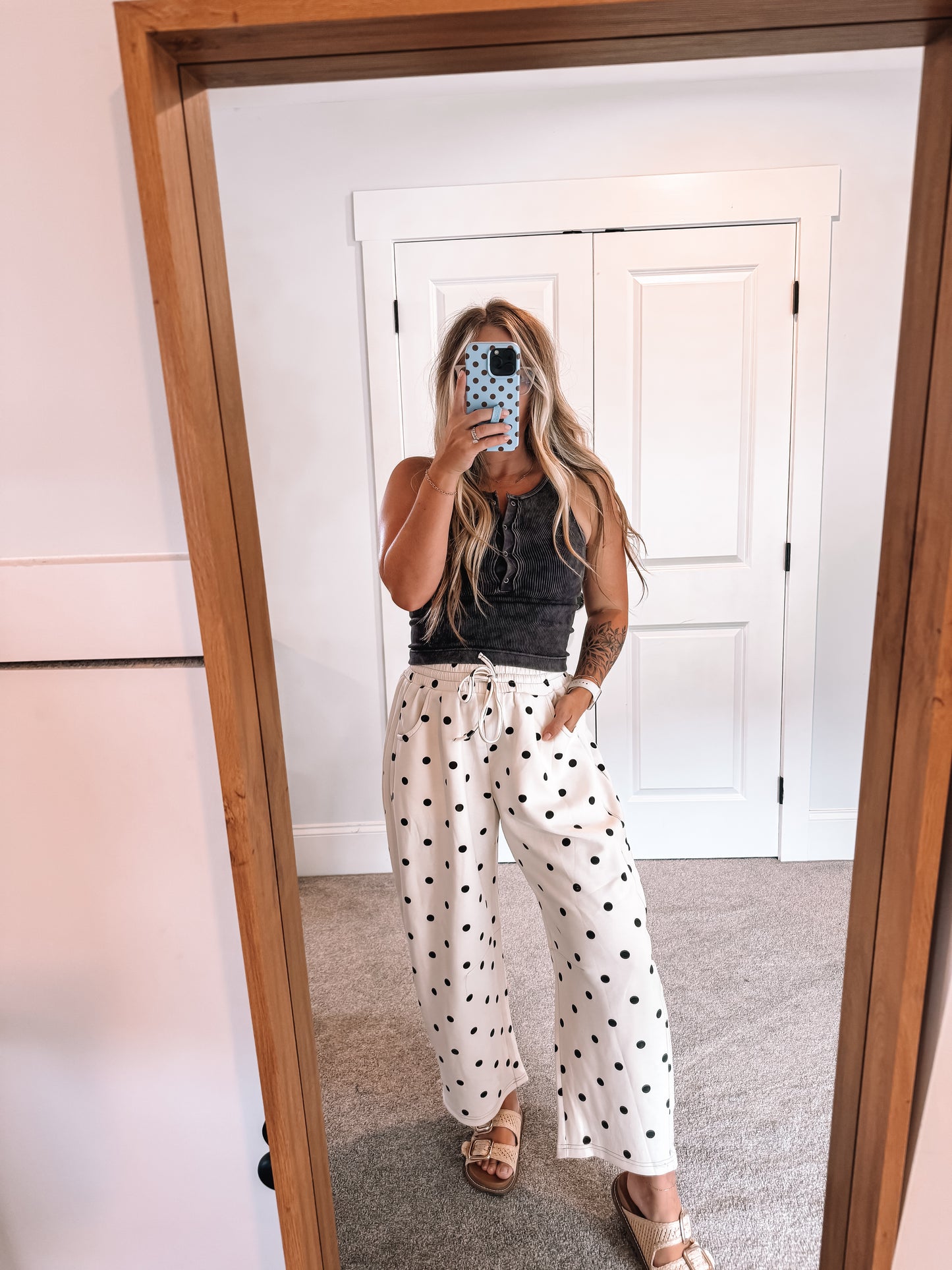 Polka Dot Barrel Pants