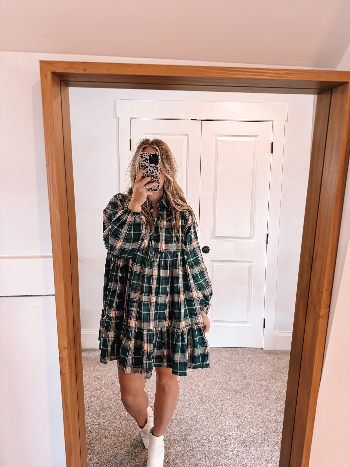 Tiered Plaid Dress