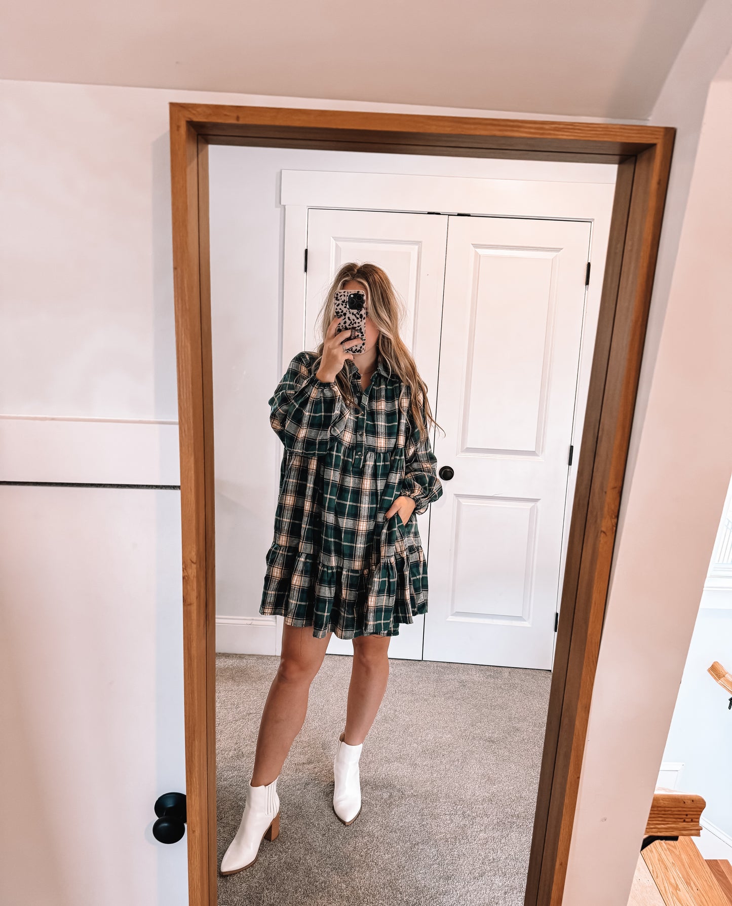 Tiered Plaid Dress